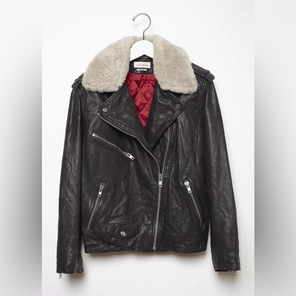 ISABEL MARANT ÉTOILE Benny Leather Aviator Jacket Size 34